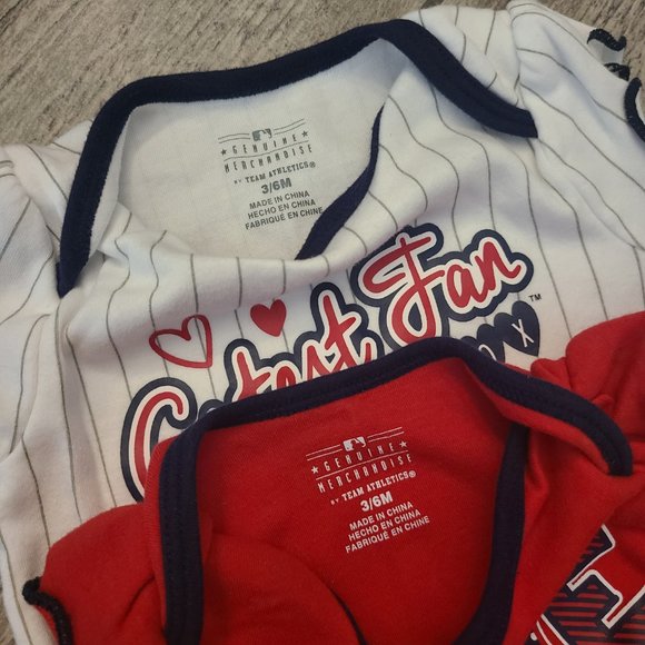 🏷 3/$15 or 5/$20 MLB Boston Red Sox baby onesies red white 3-6M - Picture 7 of 7